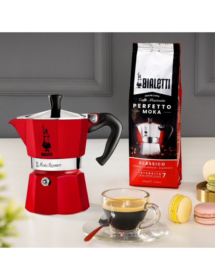 Bialetti Moka Express 3 cești 150ml Roșu