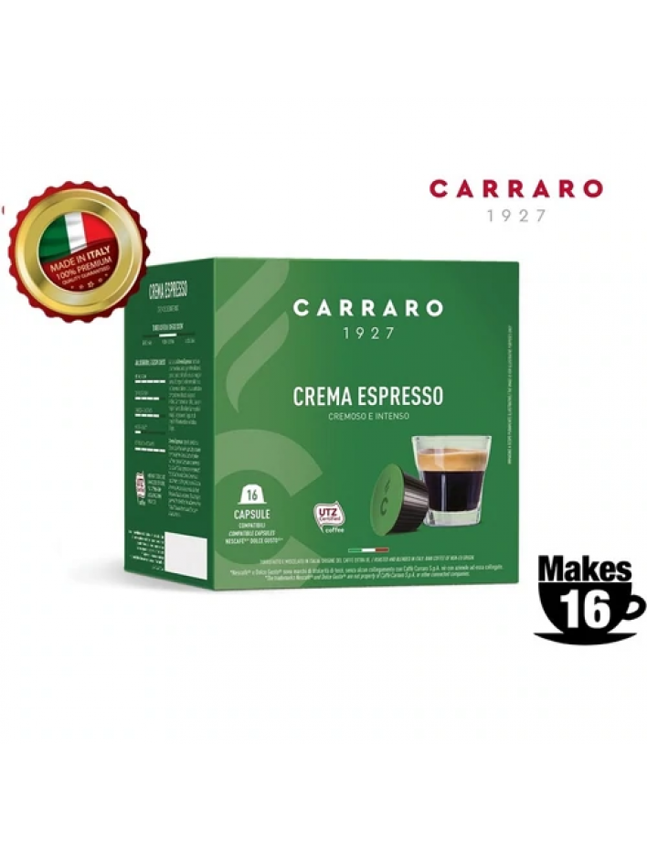 Carraro Crema Espresso Compatible with Nescafe Dolce Gusto(16 pcs.)