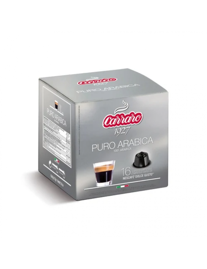 Carraro Pure Arabica Capsules Compatible with Nescafe Dolce Gusto(16 pcs.)