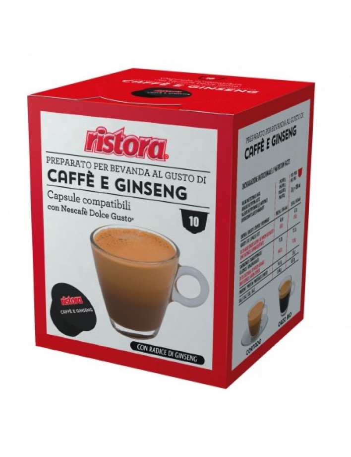 Ristora Caffe Ginseng Capsules Compatible with Nescafe Dolce Gusto(10 pcs.)